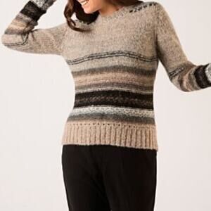 Peruvian Exchange Tan Avril 89% Alpaca Sweater Small